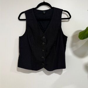 Express | Black Linen Blend Vest